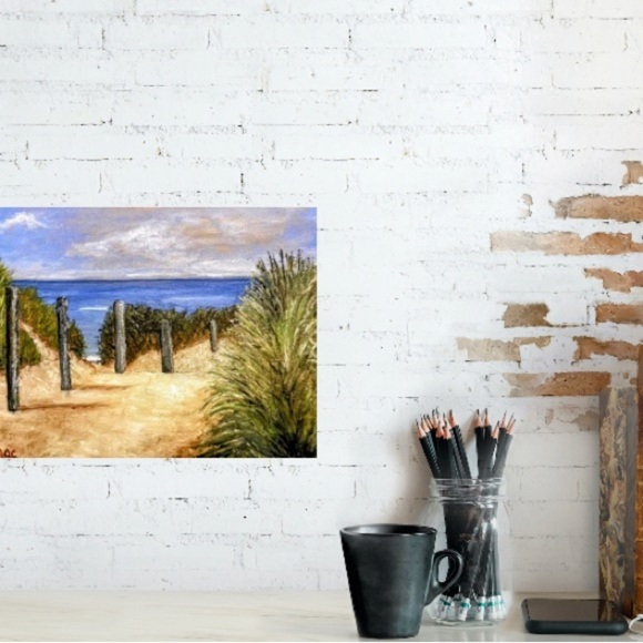 "SANDY DUNE" Original Acrylic Painting by mac, Signed by the artist, 12 x 20 - Picture 3 of 5